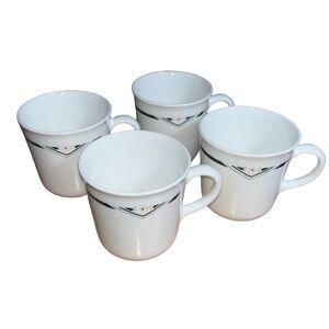 Vintage Corning USA Zenith Coffee Mugs | Set of 4 | Microwave Safe | 8oz